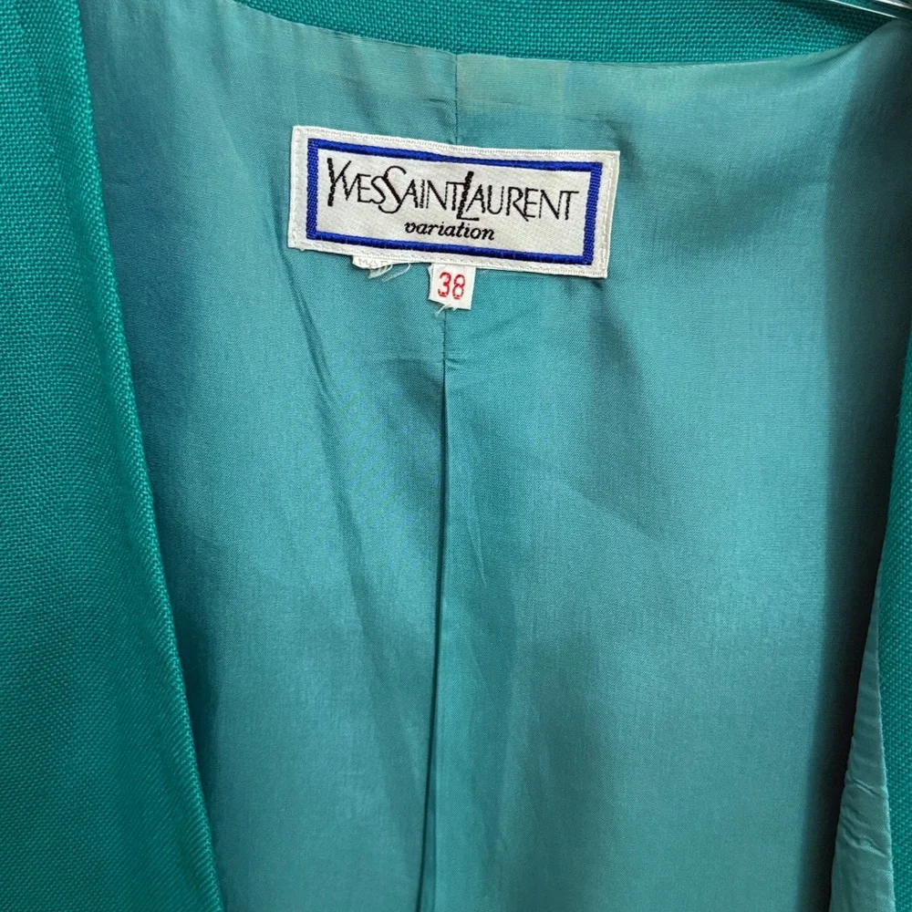 Yves Saint Laurent Women's Teal Blazer( vintage) - Picture 2 of 5